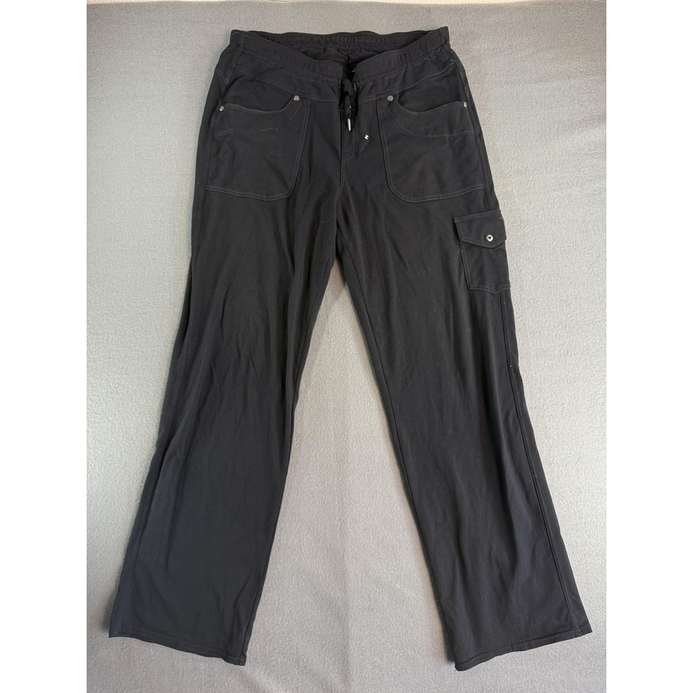 Kuhl Pants Womens 12 Black Hiking Stretch Elastic Waist Cargo Pockets Travel